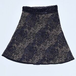 CAbi Floral Lace Black and Brown Skirt Women's Medium 90s 2000s Y2K Vintage